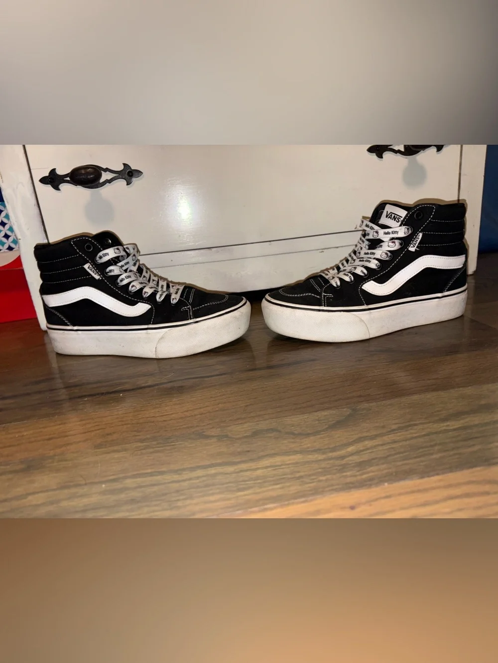 Platform Hi-Top Vans with Hello Kitty Laces